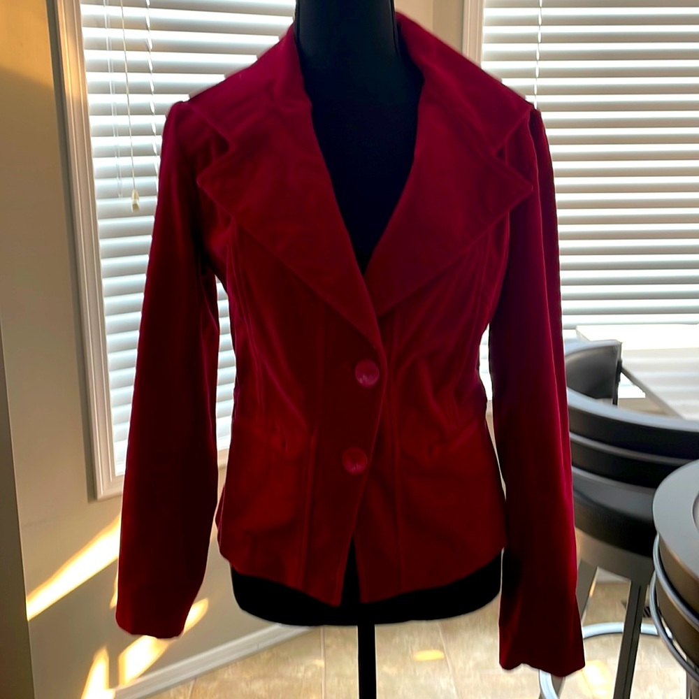 Vintage Optionelle Red Velvet Blazer size small
